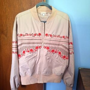 Body & Sol Women's Floral Embroidered Jacket Size L